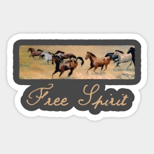 Free Spirit Horses Running Sticker